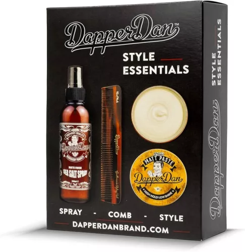 Dapper Dan Style Essentials Set - hair styling kit, paste, spray és fésű, 100ml+200ml