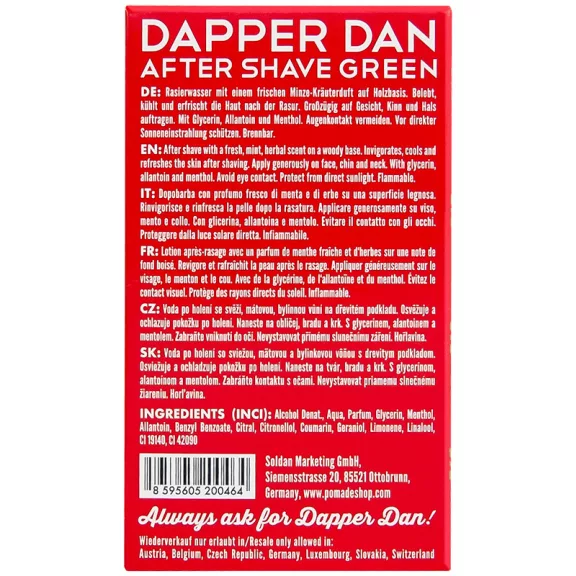 Dapper Dan After Shave Green 100 ml