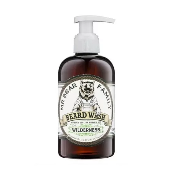 Mr. Bear Family szakállsampon Wilderness – finom habzás, erdei, levendulás illat 250 ml Mr. Bear Family szakállsampon Wilderness – finom habzás, erdei, levendulás illat 250 ml