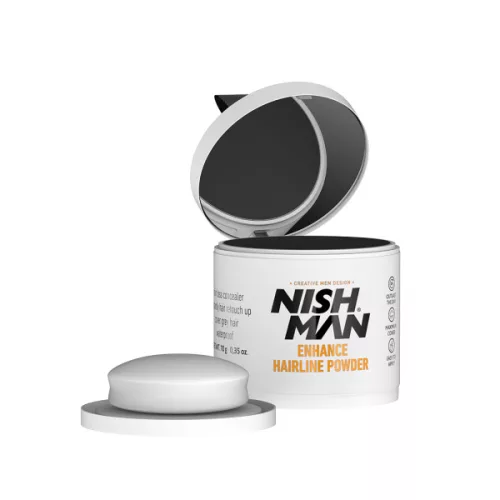 Nish Man Hairline Powder hajszínező por, fekete 10 g