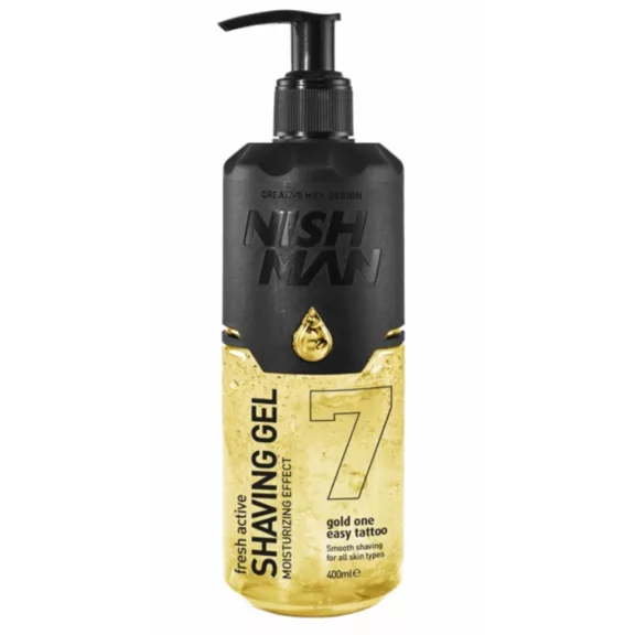 Nish Man Shaving Gel Gold One 7 borotvagél – átlátszó, sima siklás, hidratáló 400 ml Nish Man Shaving Gel Gold One 7 borotvagél – átlátszó, sima siklás, hidratáló 400 ml