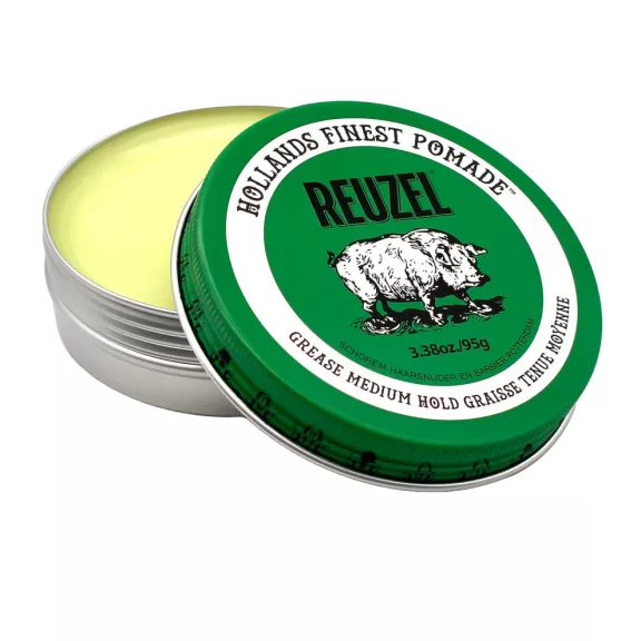Reuzel Green Pomade Grease 95 g – mittlerer Halt, ölbasiert Reuzel Green Pomade Grease 95 g – mittlerer Halt, ölbasiert