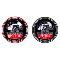   Uppercut Barber Pack – Deluxe (erős, fényes) + Matt (közepes, matt) pomádé, 2 × 300 g