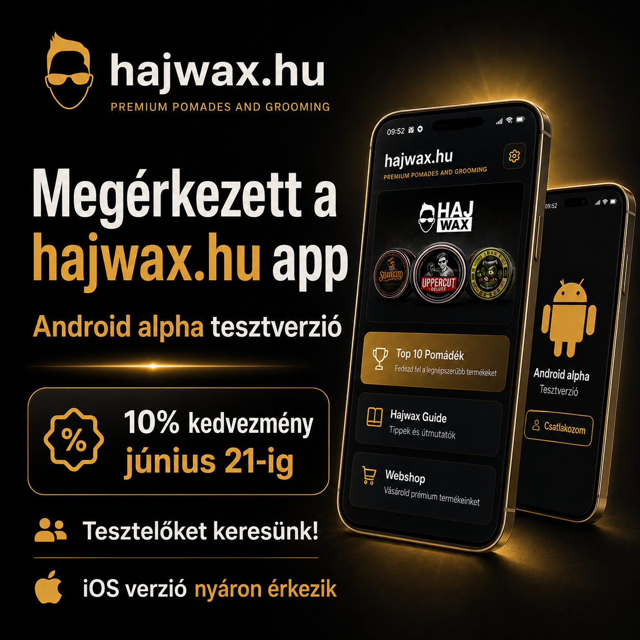 Megérkezett a hajwax.hu app első tesztverziója! Androidon már kipróbálható
